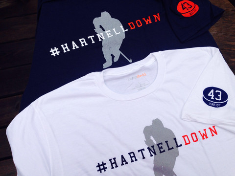 #hartnelldown with hockey player tee